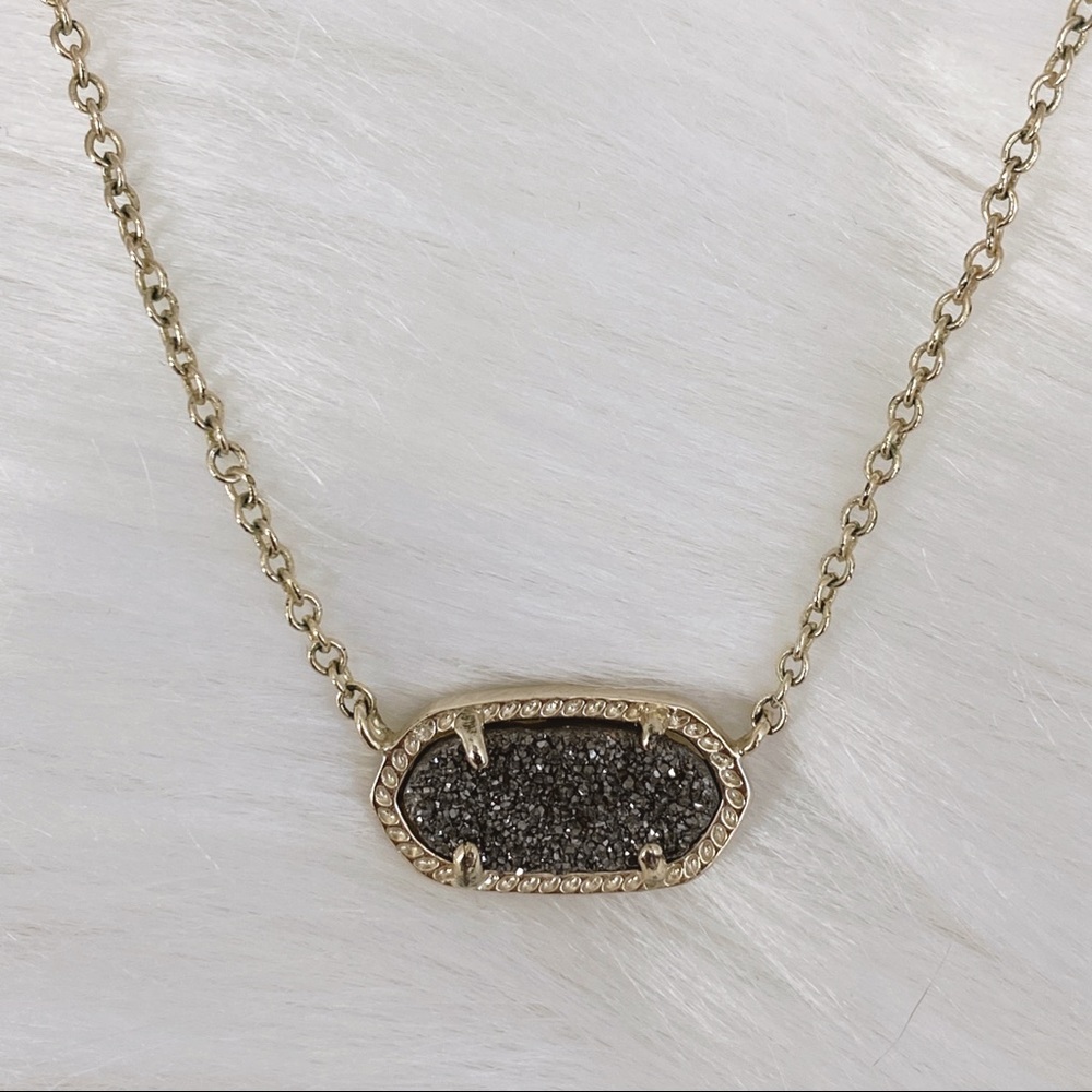 Kendra Scott Platinum Drusy Gold Necklace